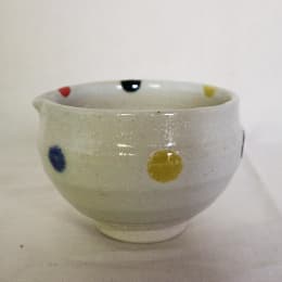 すりばち　五色水玉　3.5寸