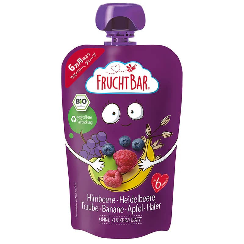 有機フルーツのベビースムージー　ラズベリー・グレープ