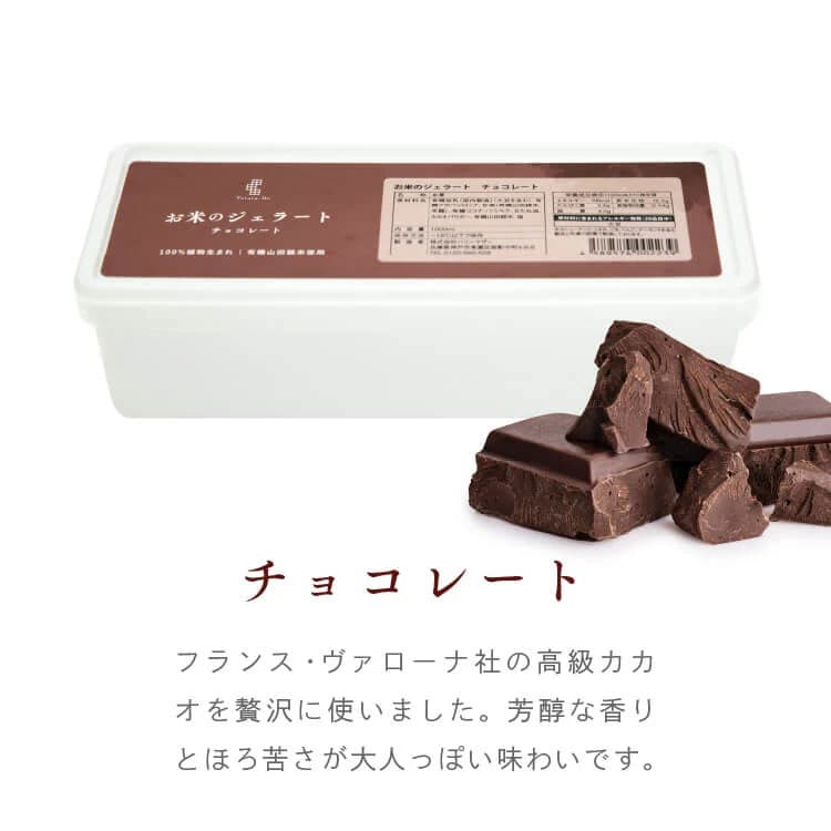 100%植物生まれ「お米のジェラート（大容量/ 1L）」【チョコレート】