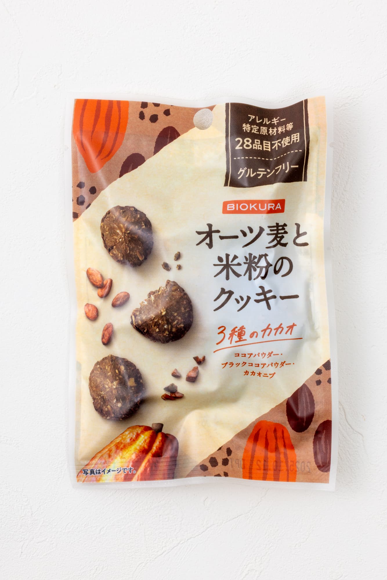 オーツ麦と米粉のクッキー　３種のカカオ
